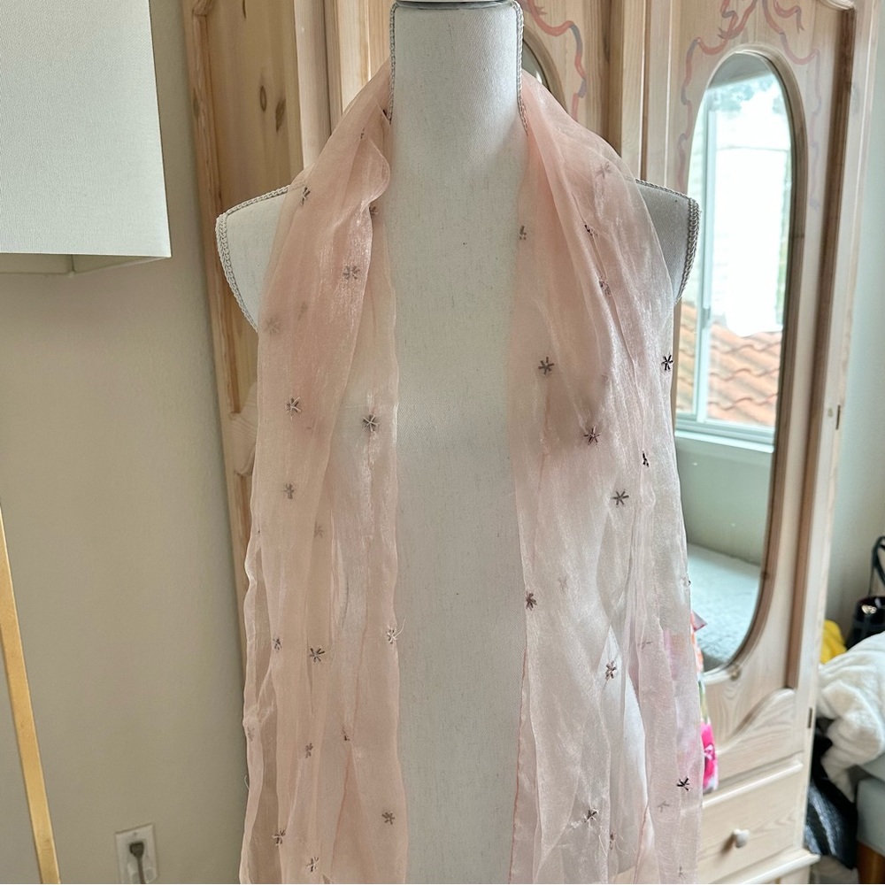 Sheer Wrap/Scarf w/Beaded Detail